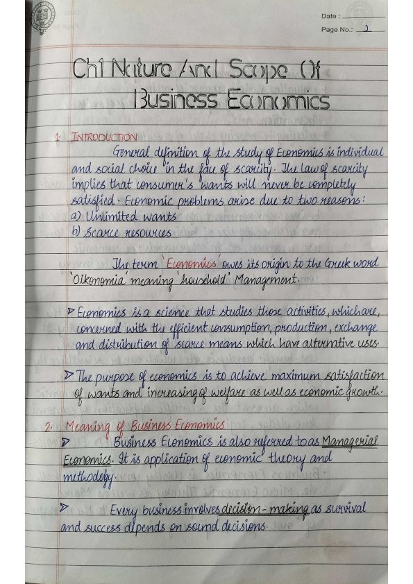 Download Eco Handwriting Notes All Chapter? - Practice QuestionsNotes ...