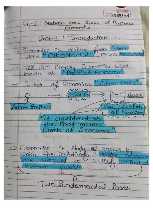 Nature and scope of business economics notes 