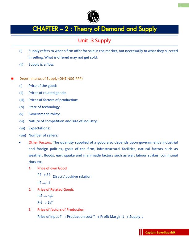 Short notes!!
Theory of demand & supply 
By love sir!✨