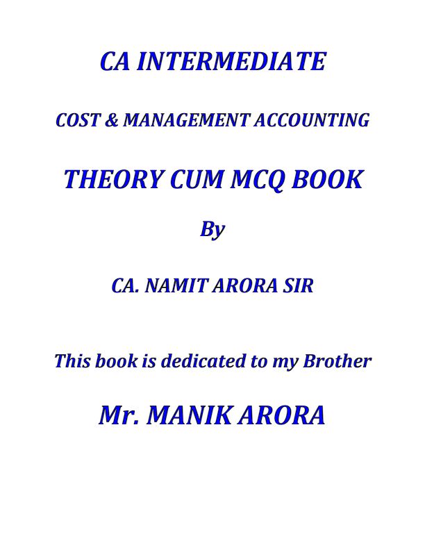 Cost Theory cum MCQ book 

Join telegram group: @casaynabot