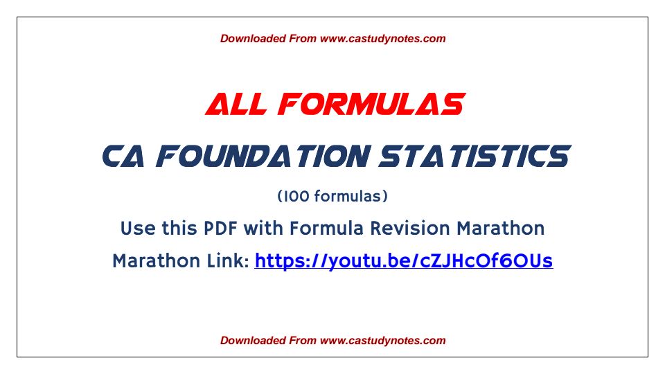 ALL FORMULA PDF FOR STATISTICS