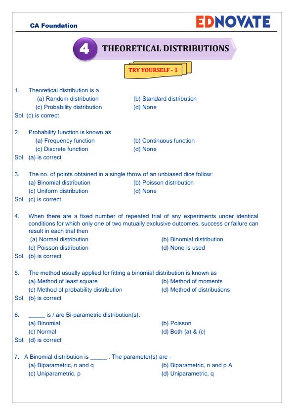 THEORETICAL DISTRIBUTION PRACTICE QUESTION