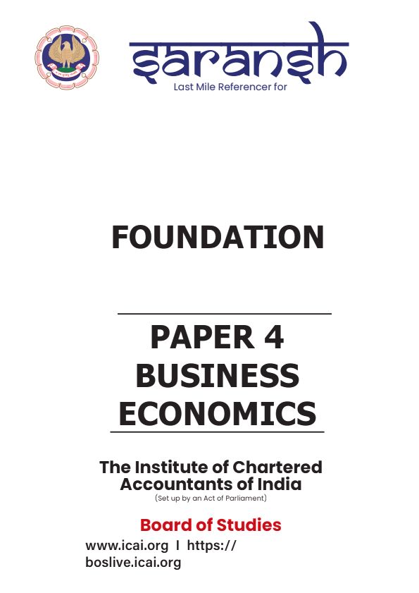 BUSINESS ECONOMIC SARANSH BOOK UPLOADED BY ICAI