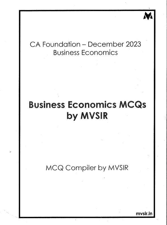 BUSINESS ECONOMIC PYQ DEC 23