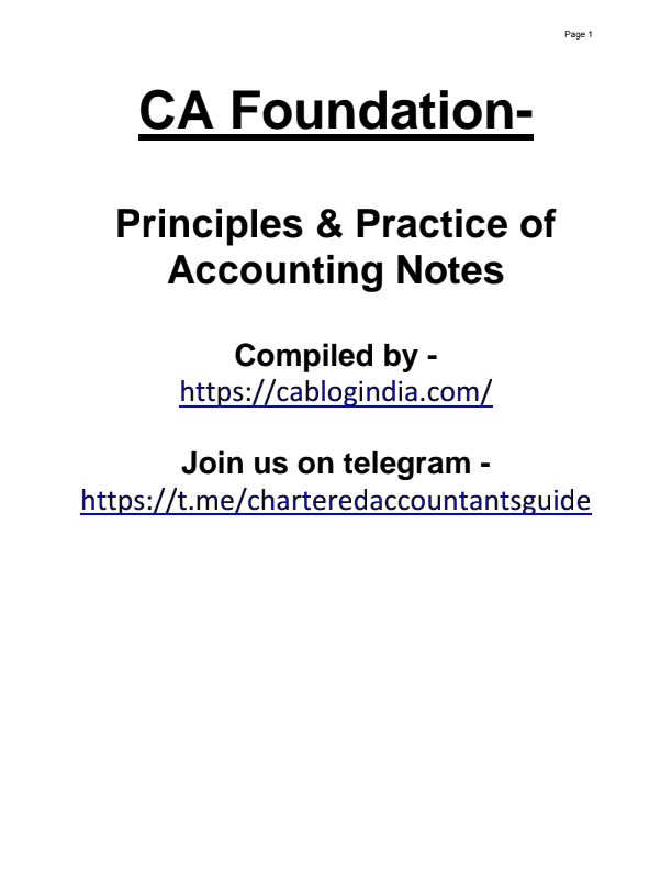 Ca foundation full account notes 