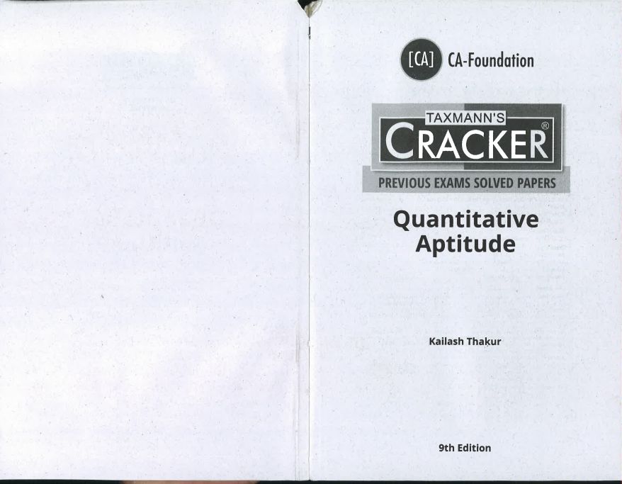 Quantitative Aptitude Taxmann Cracker 