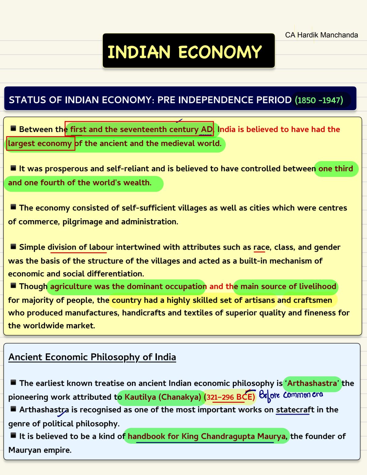 (Chapter - 10 )Indian Economy Notes Of Business Economics 