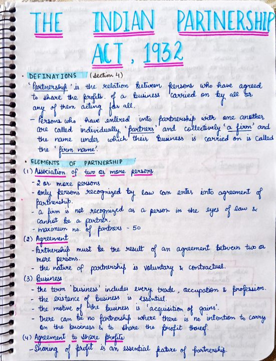 CA Foundation Accounts Handwritten Summary Charts key