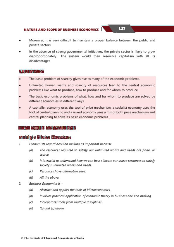 CA Foundation Economics Perfect Competition Market - Firm