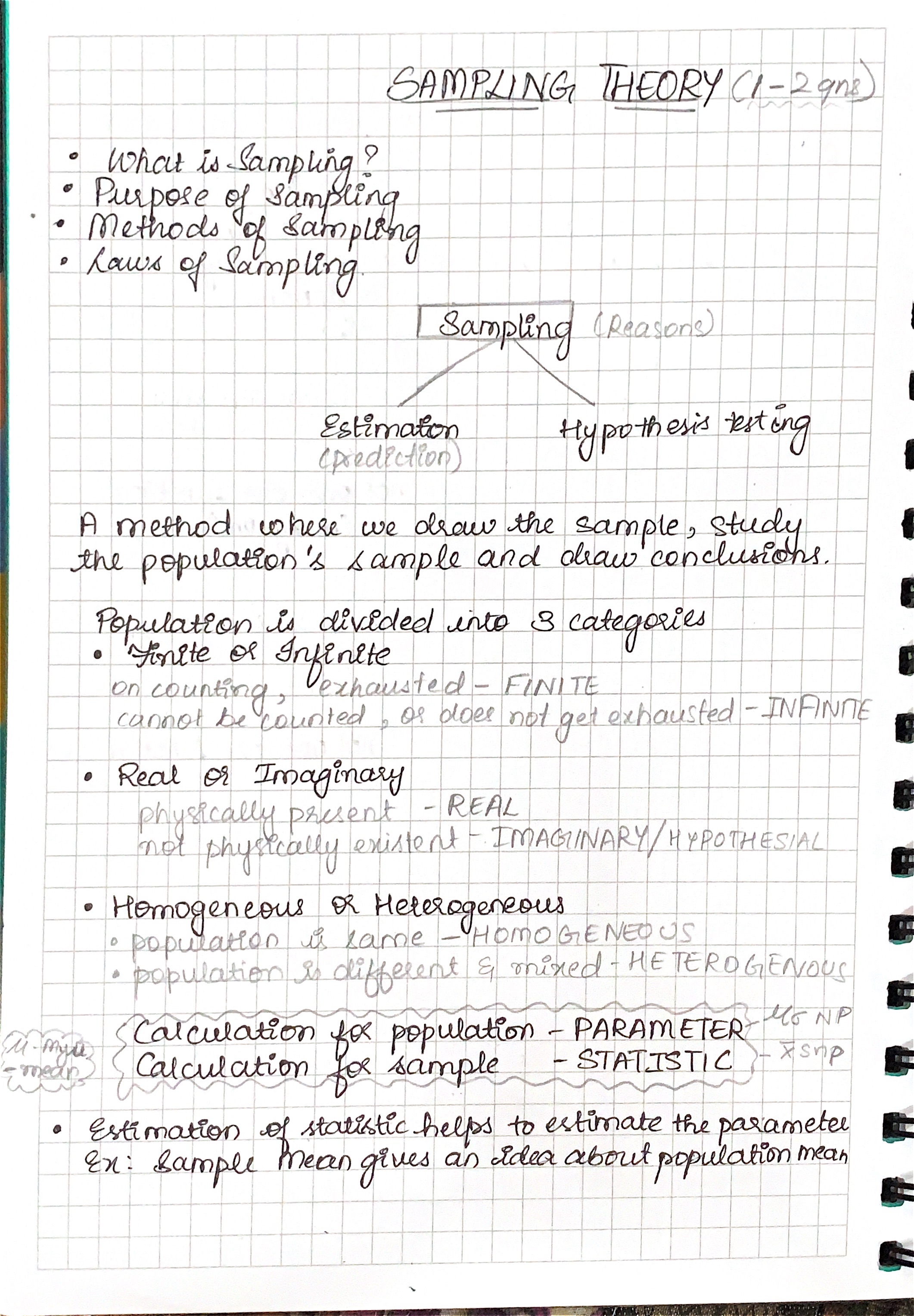Sampling theory handwritten notes