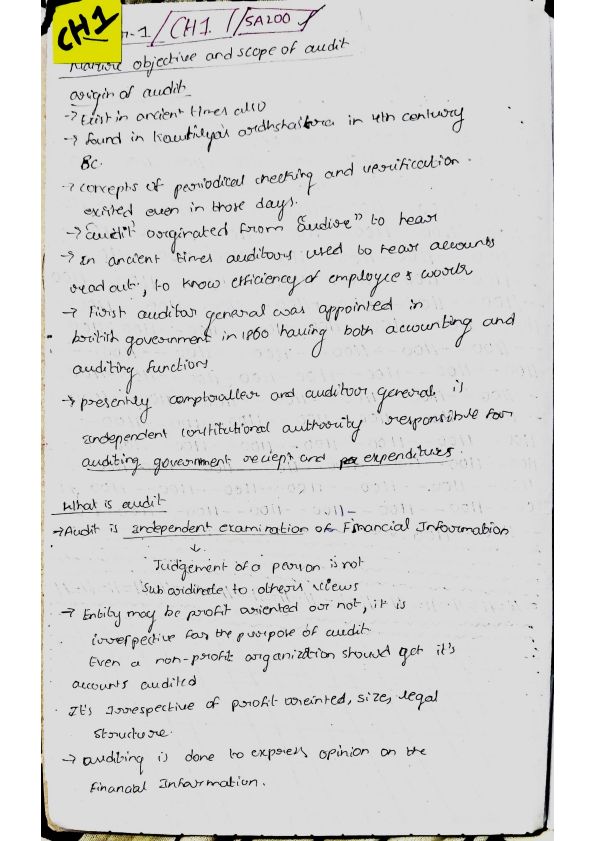 Handwritten Class Notes By CA Akash Kandoi