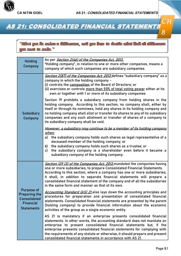 Framework for Preparation and Presentation of Financial Statements Notes and Questions with Solutions 