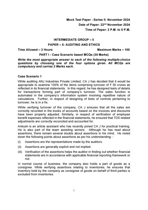 CA INTER AUDIT CHART SUMMARY MODULE 1 