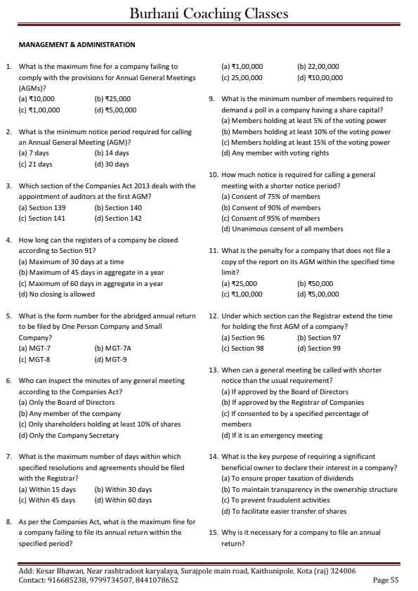 Case Study MCQ Questions For Jan 25 By CA Deepika Rathi