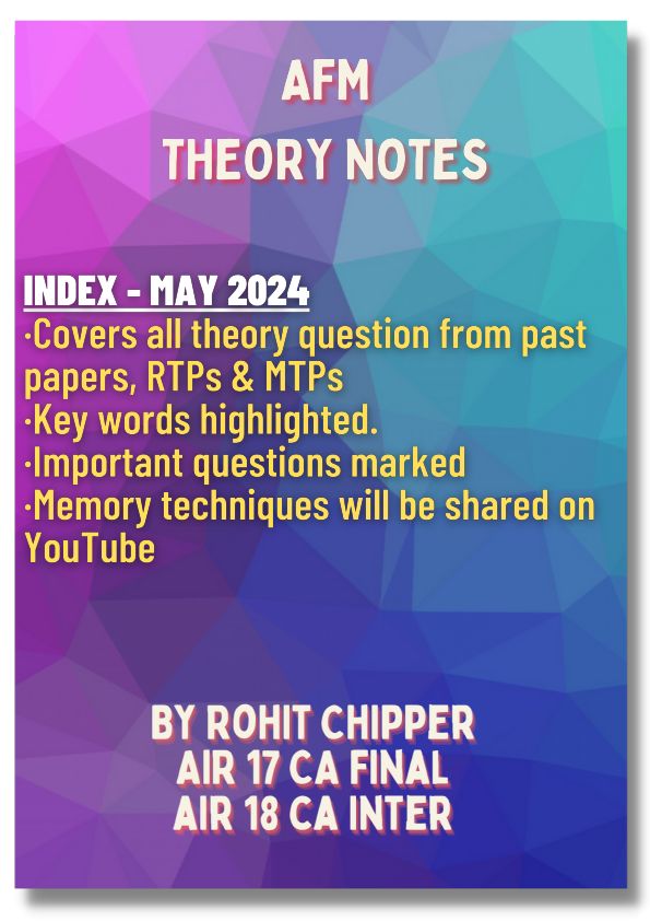 Theory Notes Compiler By CA Rohit Chhipper 