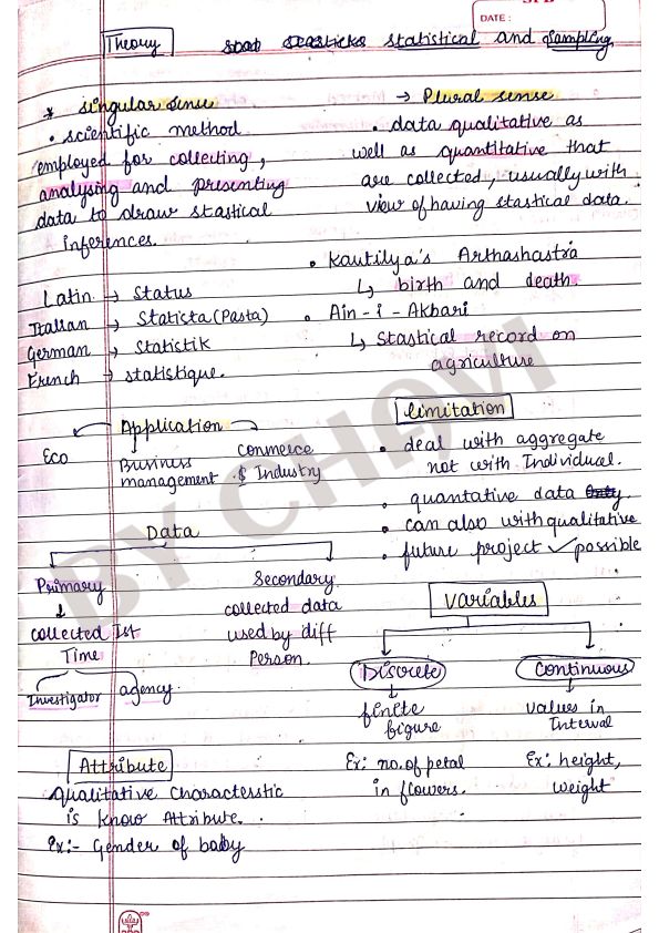 Notes of statistical distribution 
If someone want hand written notes of sampling so let me know I will upload them also 