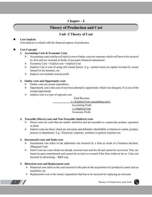 Performance of contract unit 4 notes