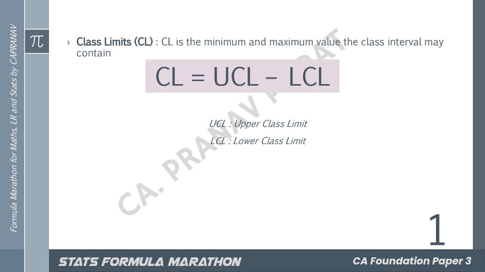 Quantitative Aptitude - statistics important formulae from CA Pranav popat sir 