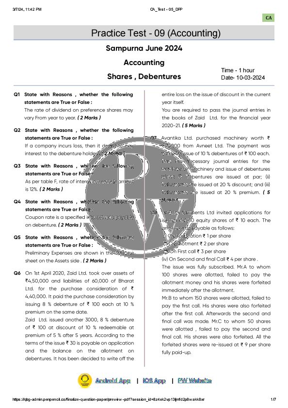 Law and BCR Question Paper