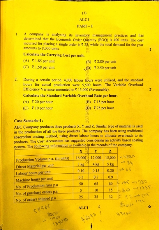 Costing mcq 2025 
