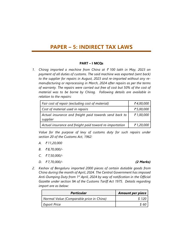 Nov 24 Suggested Answers By ICAI 