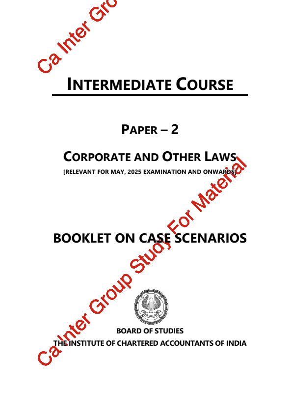 Corporate And Other Law Case based Mcq
By ICAI Official 