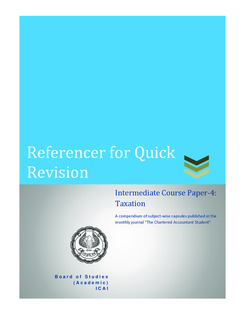 Tax quick revision notes 