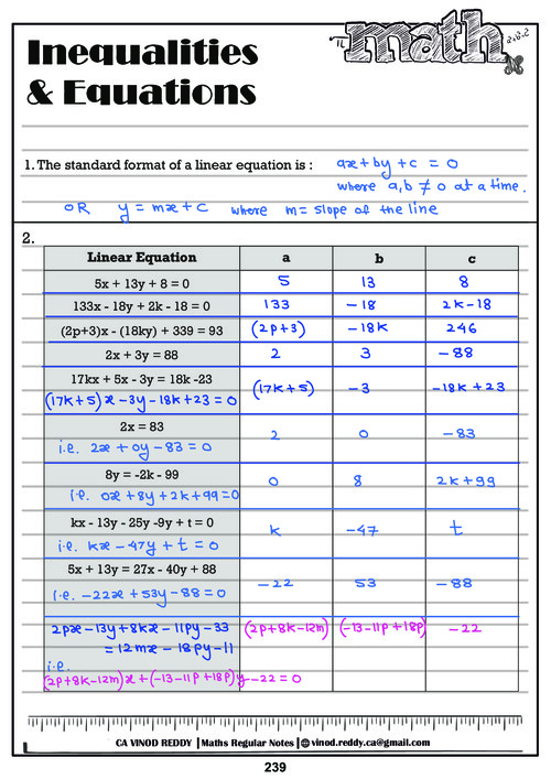 Qa linear equalities and equations 