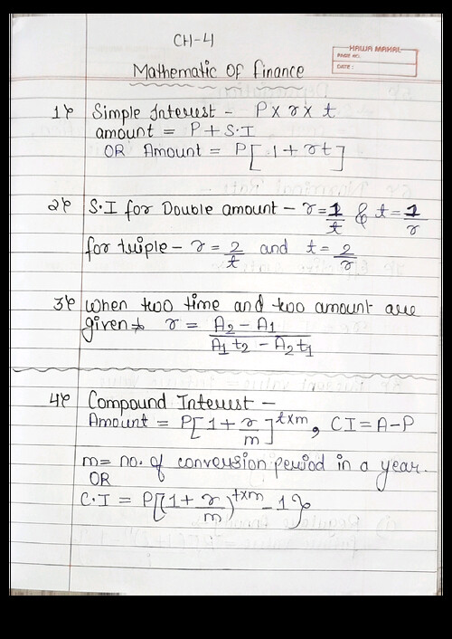 Mathematic of finance formula sheet 
