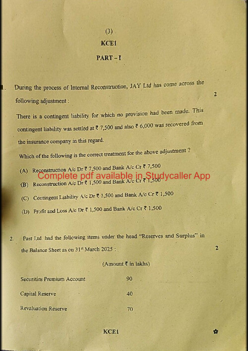 CA INTER ACCOUNT MAY 25 MCQ 
