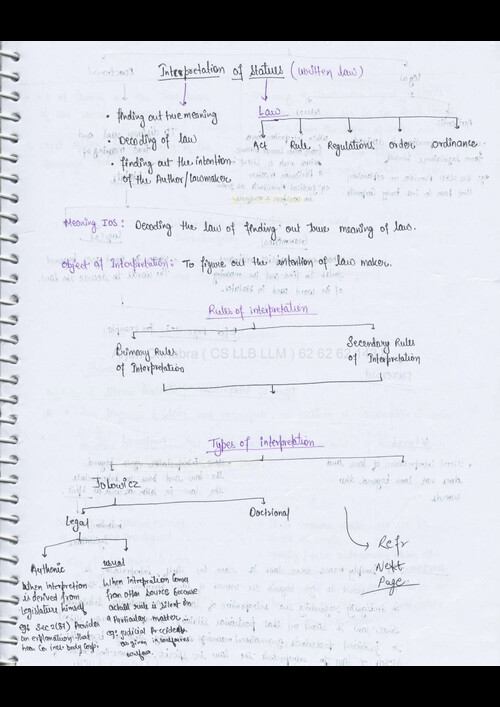 Interpretation Of Statues Handwritten Notes By Arjun Chabbra Sir 