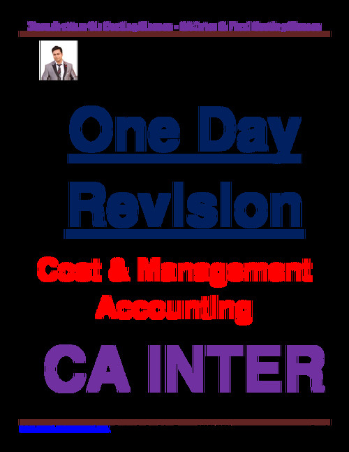 CA Inter Costing One Day Revision Notes by CA Purushottam Aggarwal Sir