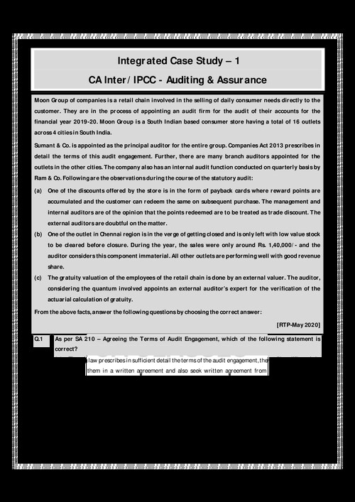 Audit Integrated Case Studies by CA Pankaj Garg