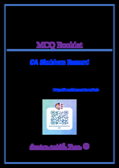 CA Inter Auditing & Ethics MCQ Booklet By CA Shubham Keswani