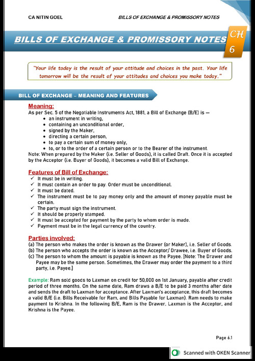 Bills Of Exchange , full concept with ques.
With solution