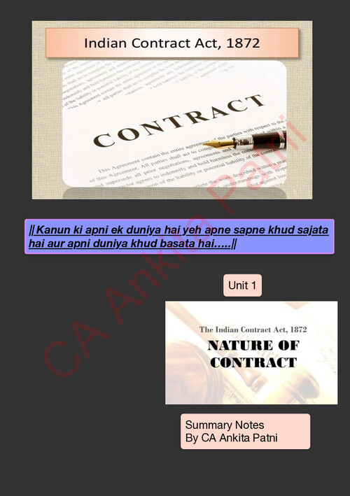 Ankita Mam Business Law Chapter (2) Unit (1) Notes