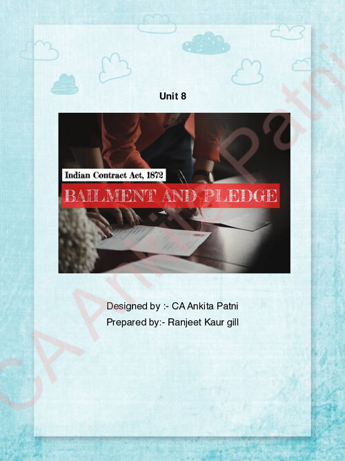 Ankita Mam Business Law Chapter (2) Unit (8) Notes