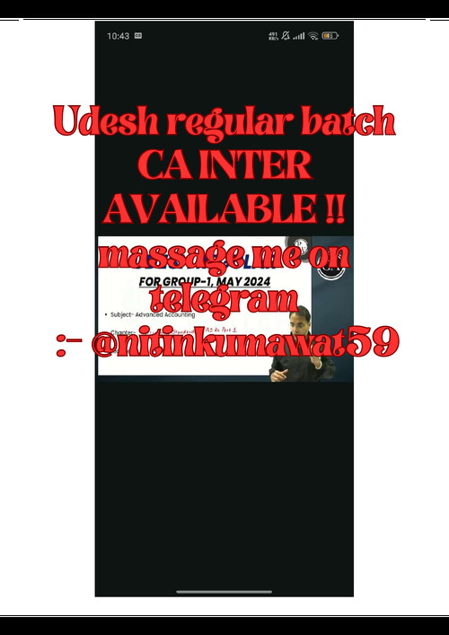 Ca inter both groups available!! Lowest price 
Message me at telegram id :- @nitinkumawat59