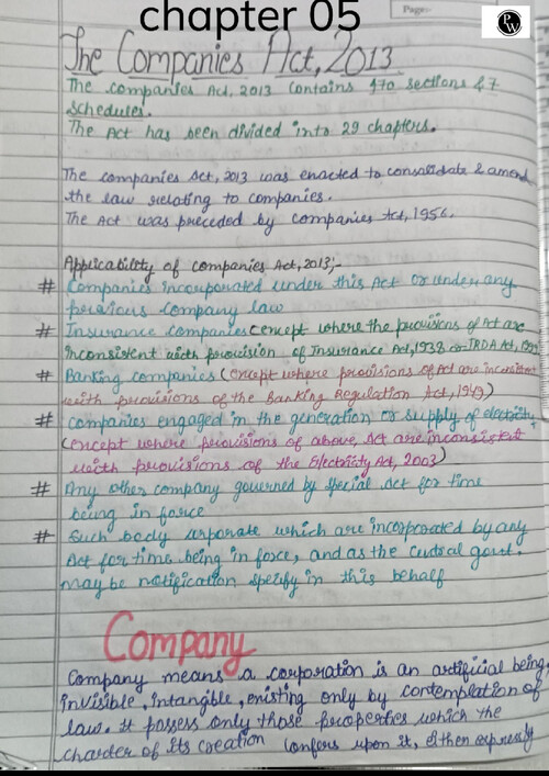 Law ch 6 Companies Act handwritten notes 