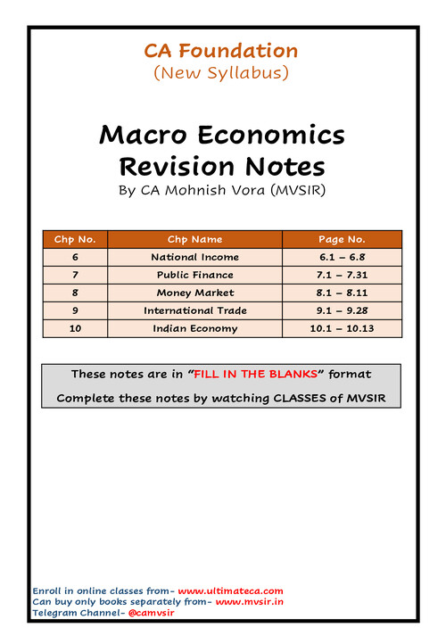 Macro Economics Revision notes by MVSIR