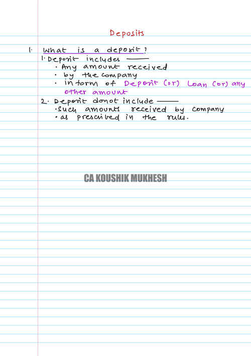 Koushik Mukesh Sir's Notes
Deposits and Interpretation of statutes