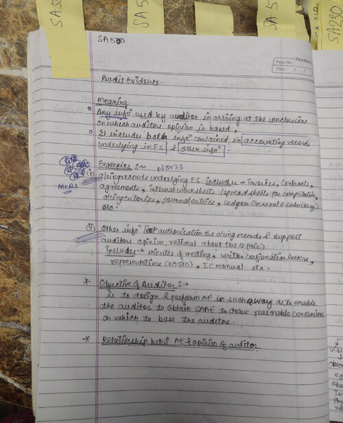 Ca inter audit 
Ch-4 (AUDIT EVIDENCE)
SA 500
By Rishabh Jain 