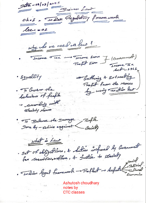 CA Foundation 
Business law 
Ch=01 Indian Regulatory framework
CTC Classes