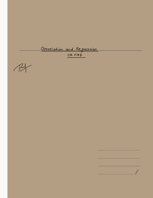 Correlation and regression  CA Foundation handwritten notes