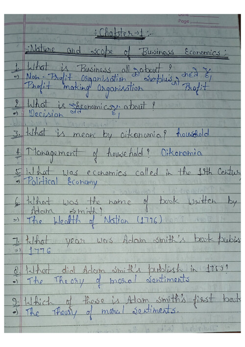 Business Economic, MCQs