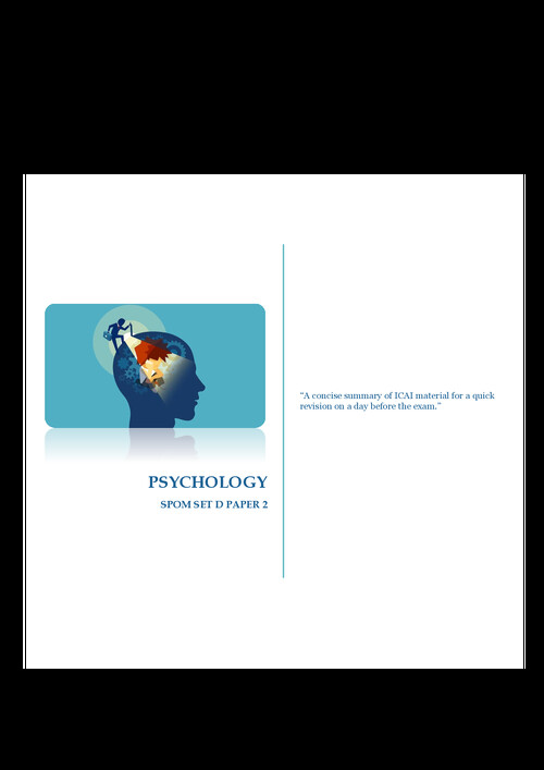 SPOM SET D PAPER 2 PSYCHOLOGY SUMMARY NOTES