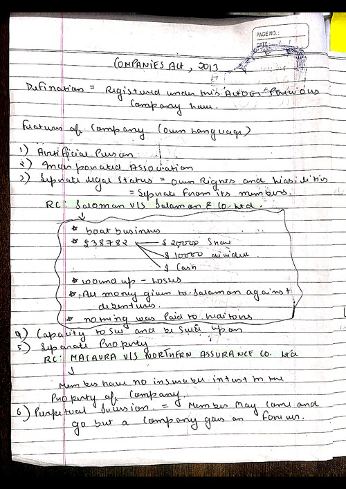 A quick revision notes of the companies act 2013 . 