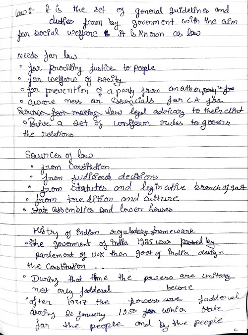 Indian regulatory framework act CA foundation jan 2026