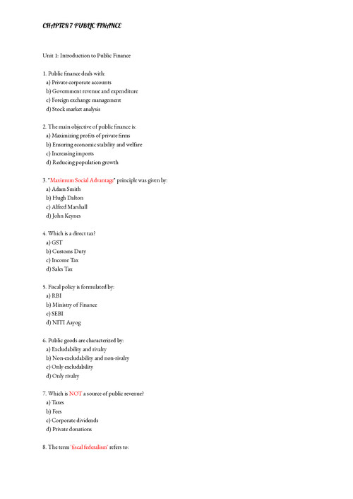Practice mcqs for Economic (public finance)