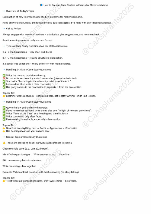 HOW TO PRESENT CASE STUDIES IN BUSINESS LAWS EXAM 